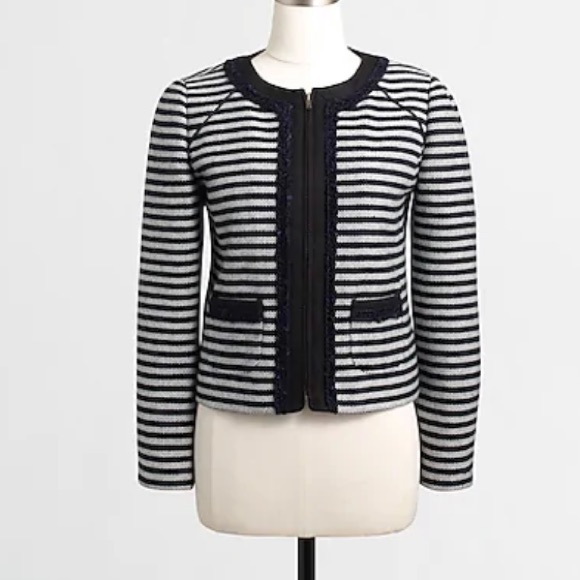 J. Crew Navy and White Striped Blazer - Picture 2 of 10